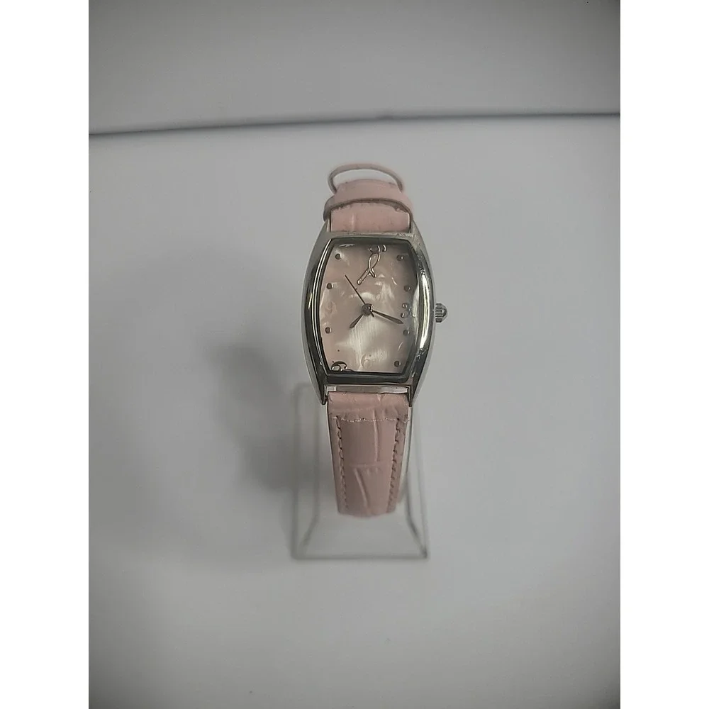 Vintage Wristwatch Watch Womens Pink Breast Cancer Awareness Jewelry Costume